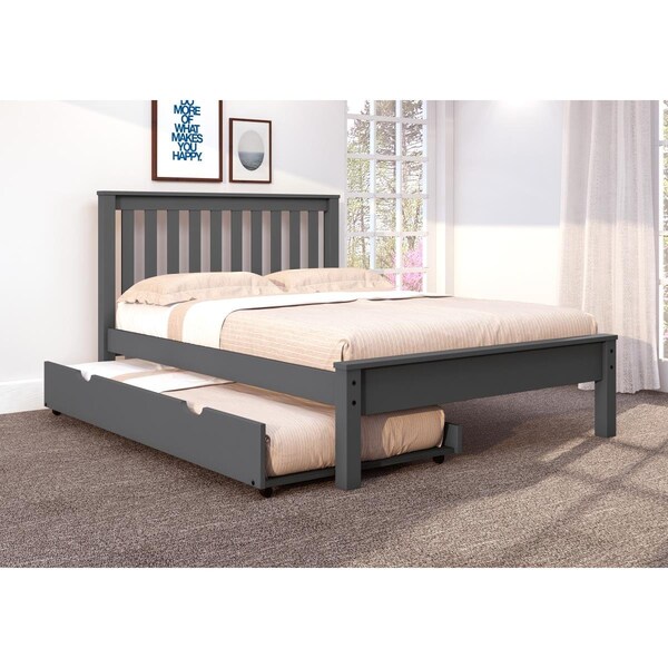 Convenience Concepts PD-500FDG-503DG Full Size Contempo Bed with Twin Trundle, Dark Grey HI2641006 - main